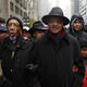 Rep. Bobby Rush (D-Ill.) and the Rev. Jesse Jackson link arms as they march with demonstrators protesting the shooting of Laquan McDonald along the Magnificent Mile Nov. 27, 2015, in Chicago.
Joshua Lott/Getty Images